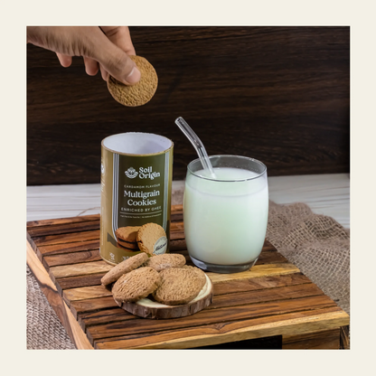 Soil Origin Multigrain Cardamom Cookies , Enriched By Ghee & Jaggery