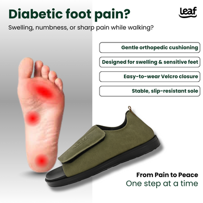 Leaf Diabetic Comfy Pro Buddy Sandal for Reduction of Burning and Loss of Sensation 1 Strap