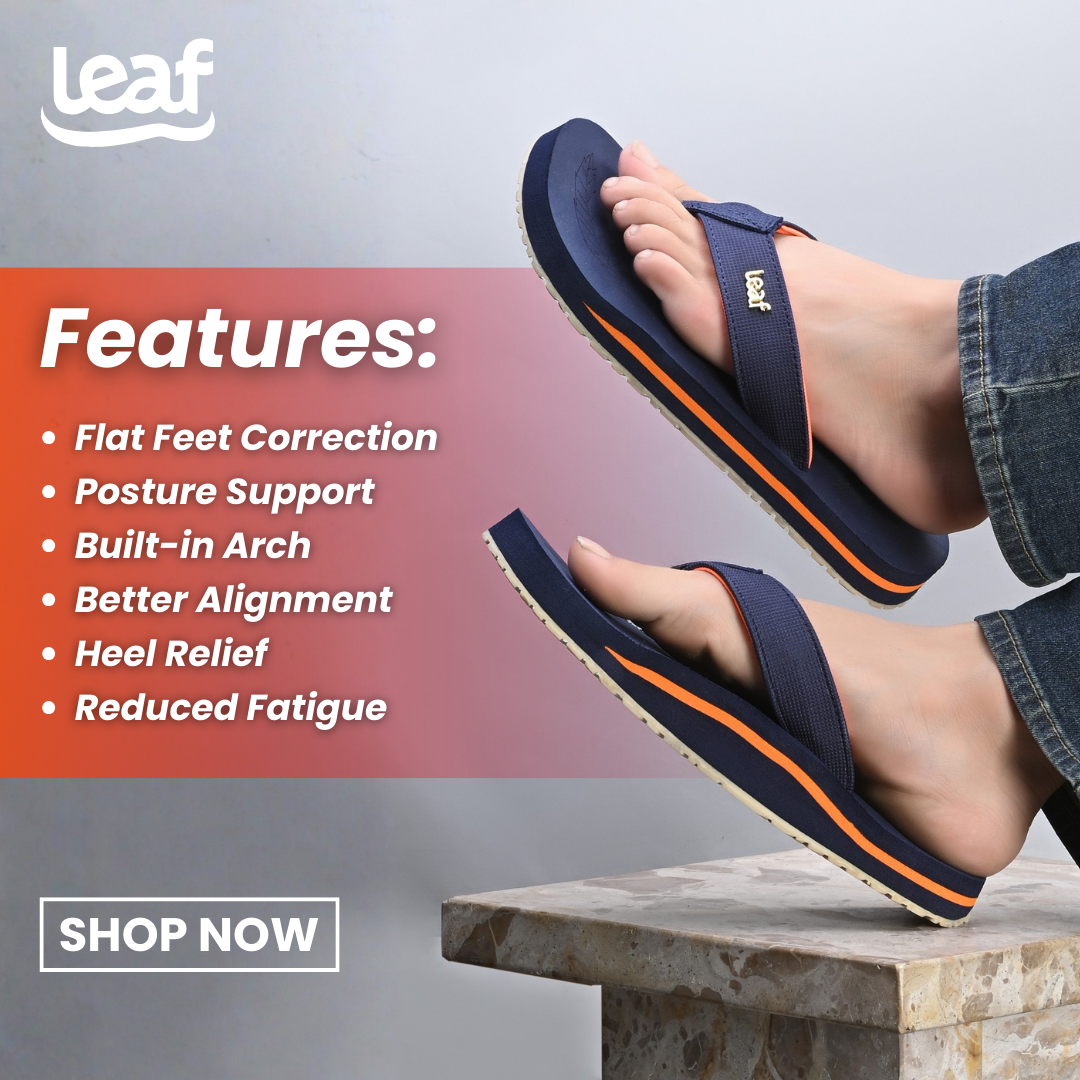 Leaf Ortho FlatFeet and Knee pain relief Slippers - Unisex