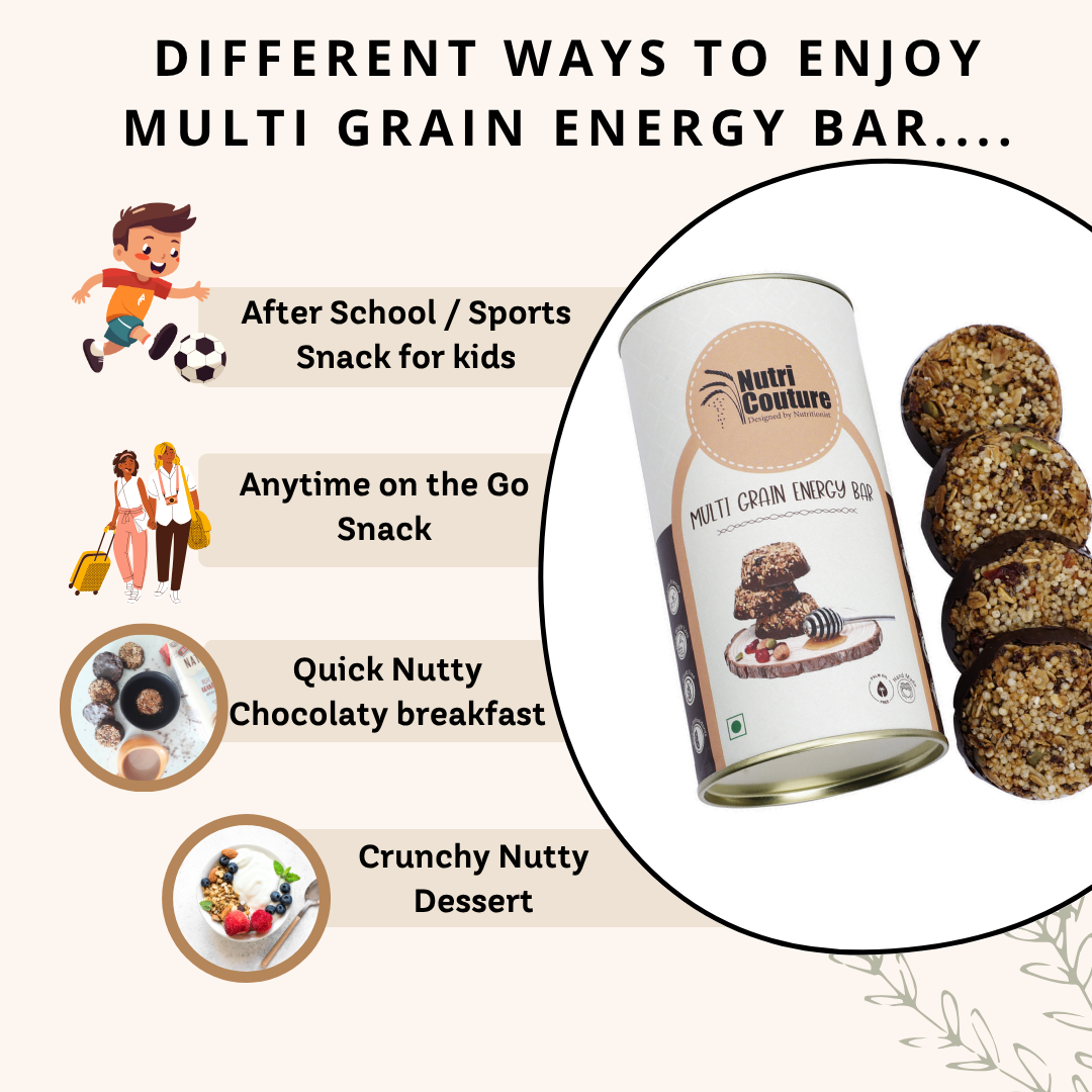 Nutri Couture Multi Grain Energy Bars (Sweetened with Honey)