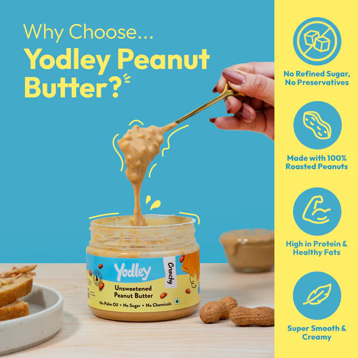 Yodley Unsweetened Peanut Butter (Crunchy)
