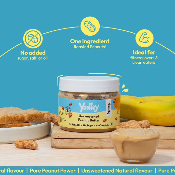 Yodley Unsweetened Peanut Butter (Crunchy)