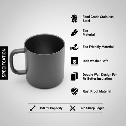 LA' FORTE Stainless Steel Coffee and Tea Mugs