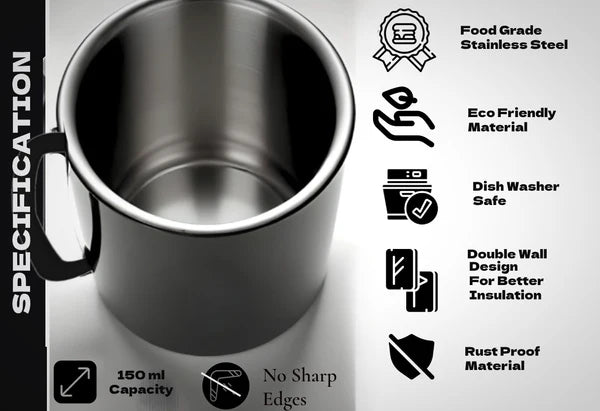 LA' FORTE Stainless Steel Coffee and Tea Mugs