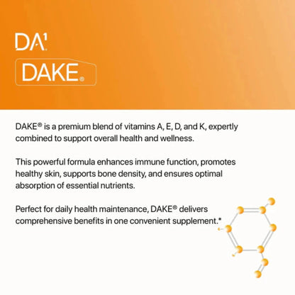 Decode Age DAKE® Supplement | Multivitamin Supplement | Supports Vision, Immunity, Bone, Heart and Skin Health | Vitamin D3, K2 (MK7), A & E | 30 Capsules, Vegan