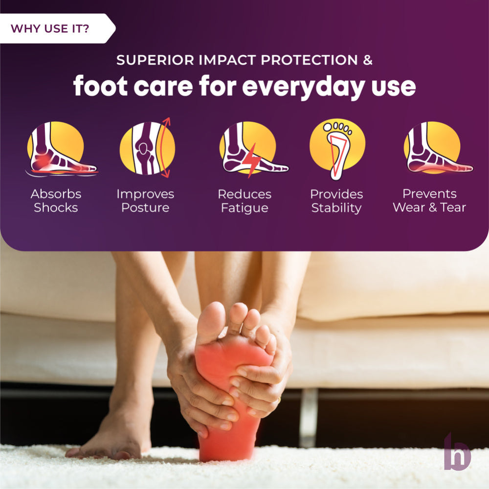 Betterhood Dual Gel Insoles All-Day Comfort Orthotic Gel Shoe Inserts for Men & Women