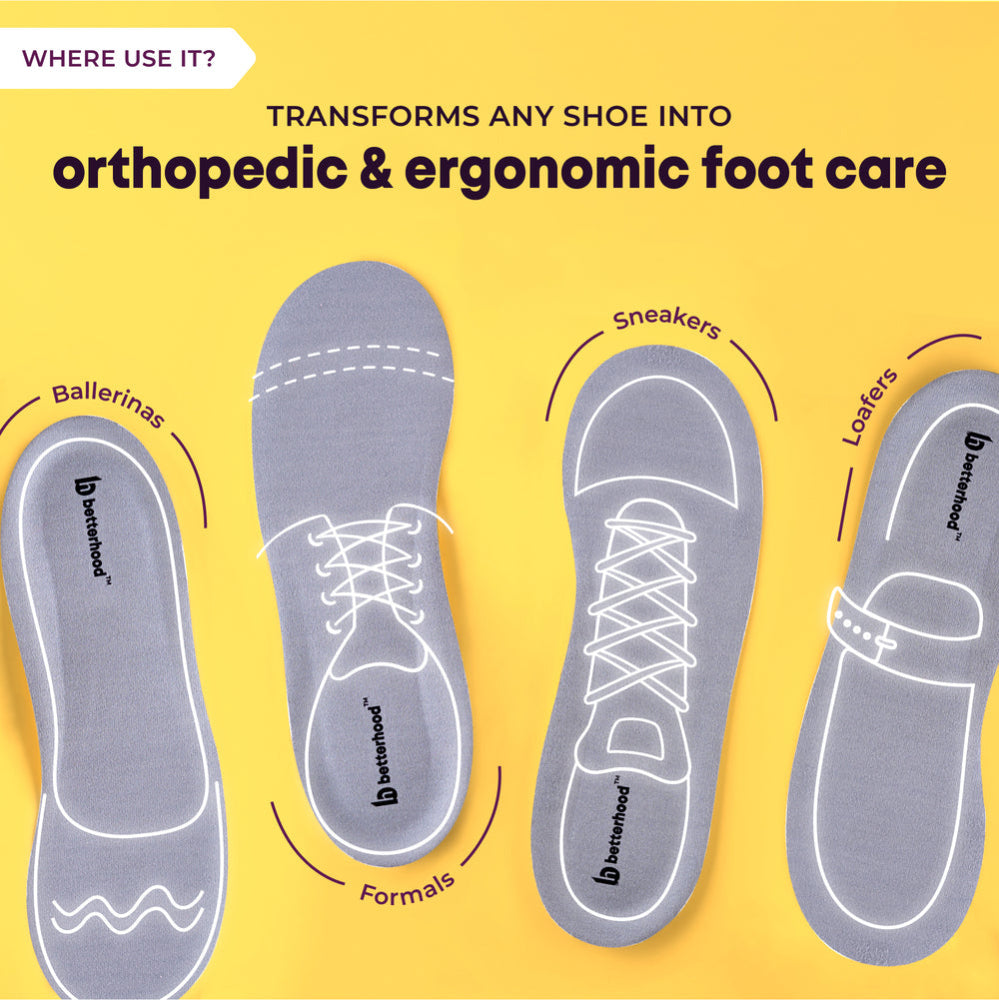 Betterhood Dual Gel Insoles All-Day Comfort Orthotic Gel Shoe Inserts for Men & Women