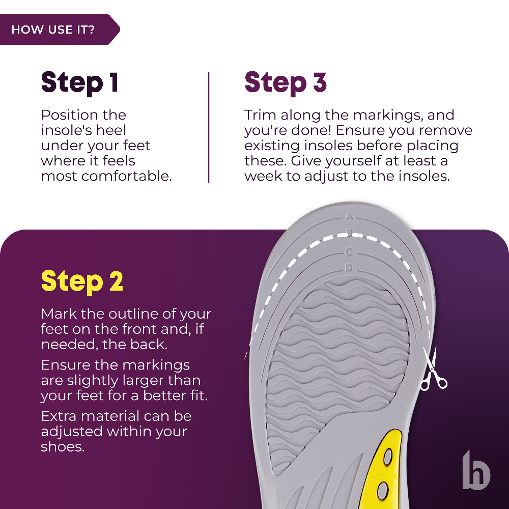 Betterhood Dual Gel Insoles All-Day Comfort Orthotic Gel Shoe Inserts for Men & Women