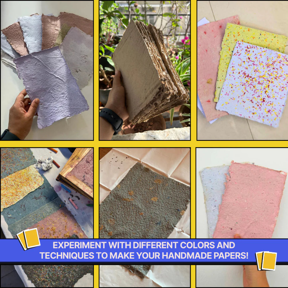 Kitsters DIY COMBO : DIY Handmade Paper Kit & DIY Gel Plate Monoprinting Kit