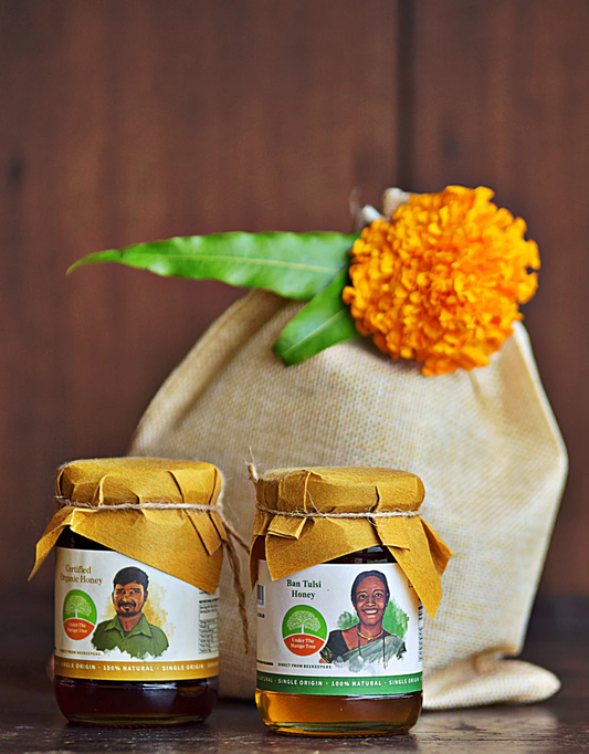 Under The Mango Tree Festive Honey Hamper (Best Sellers in a Jute Bag)