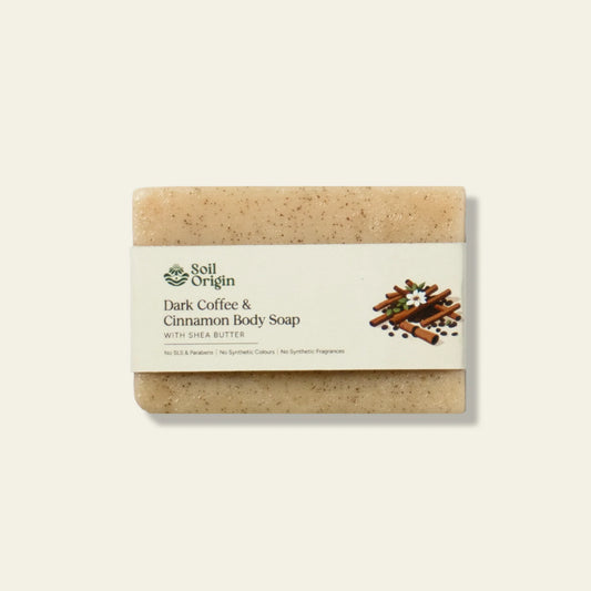 ⁠Soil Origin's Dark Coffee and Cinnamon Body Soap With Shea Butter