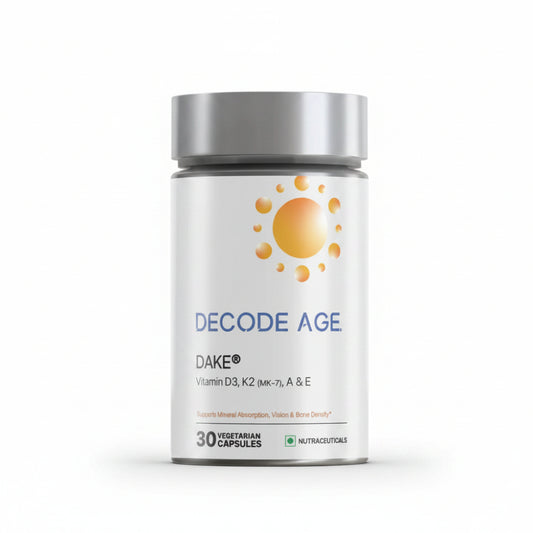 Decode Age DAKE® Supplement | Multivitamin Supplement | Supports Vision, Immunity, Bone, Heart and Skin Health | Vitamin D3, K2 (MK7), A & E | 30 Capsules, Vegan