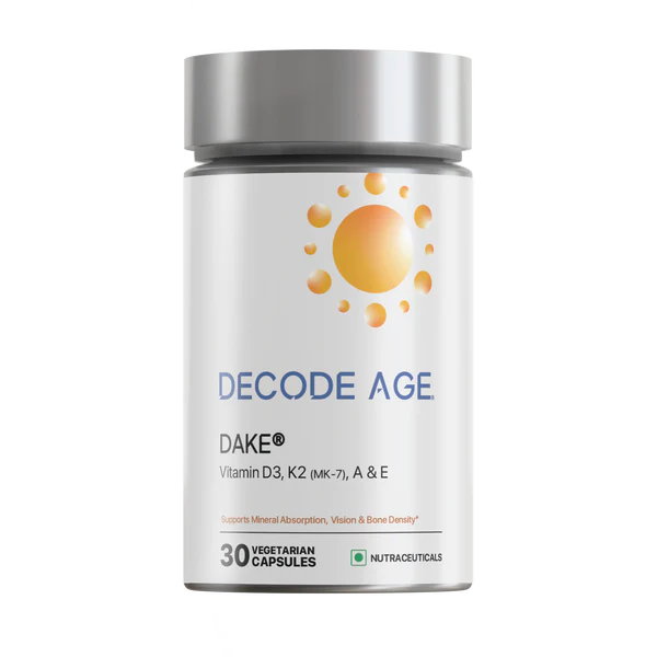 Decode Age DAKE® Supplement | Multivitamin Supplement | Supports Vision, Immunity, Bone, Heart and Skin Health | Vitamin D3, K2 (MK7), A & E | 30 Capsules, Vegan