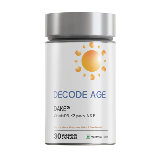 Decode Age DAKE® Supplement | Multivitamin Supplement | Supports Vision, Immunity, Bone, Heart and Skin Health | Vitamin D3, K2 (MK7), A & E | 30 Capsules, Vegan
