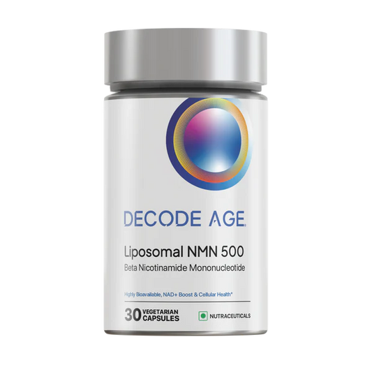 Decode Age Liposomal NMN Supplement | 99.9% Pure Beta NMN | NAD+ Booster for Energy, Metabolism, Cellular Repair & Brain Health | High Bioavailability| 500mg, 30 Capsules, Vegan