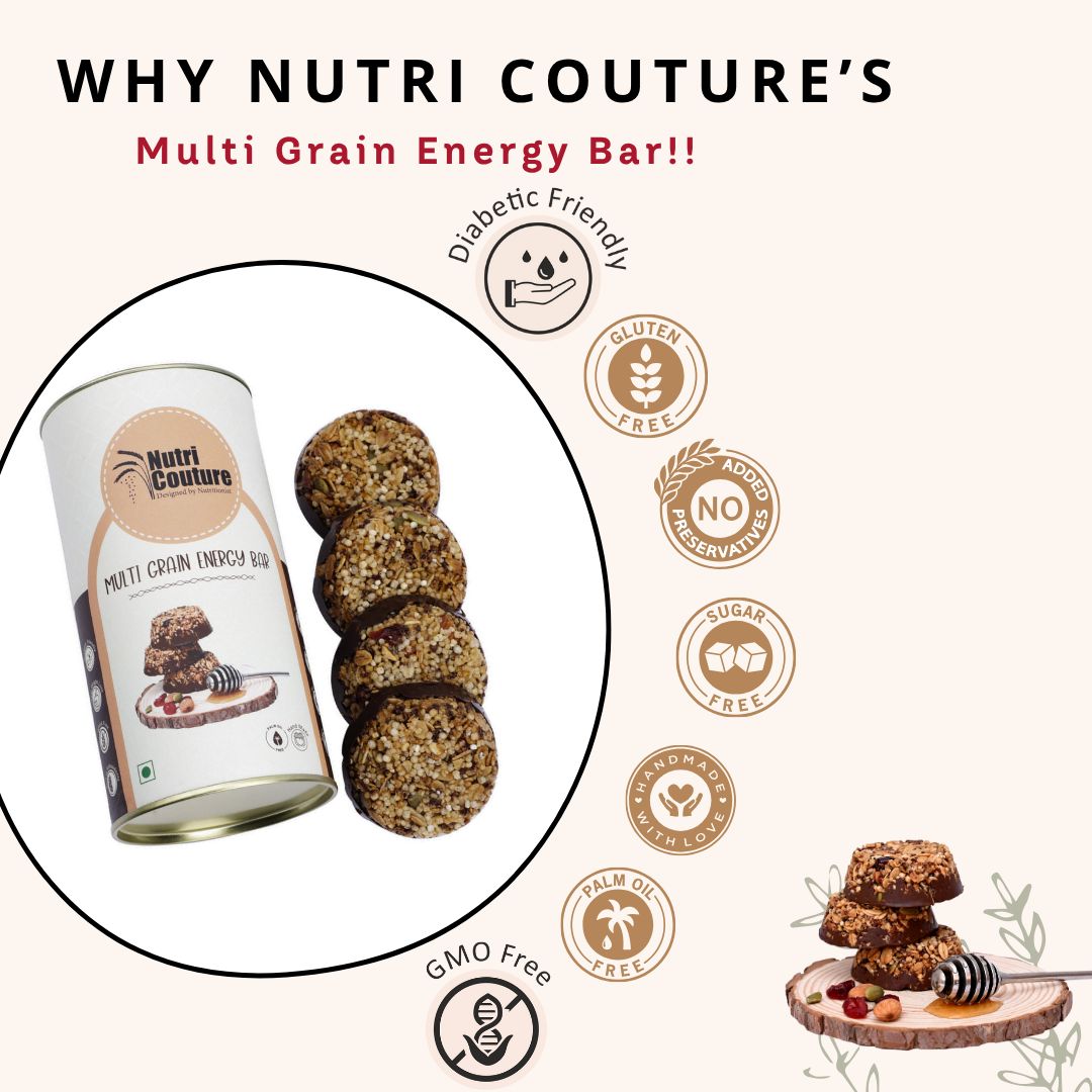 Nutri Couture Multi Grain Energy Bars (Sweetened with Honey)