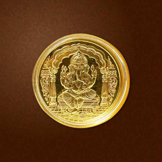 Khyaal Divine Collection- 0.5 gms 24KT Gold Lord Ganesha Foil Coin