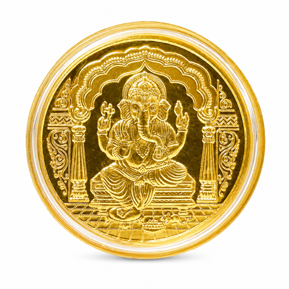 Khyaal Divine Collection- 0.5 gms 24KT Gold Lord Ganesha Foil Coin