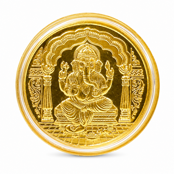 Khyaal Divine Collection- 0.5 gms 24KT Gold Lord Ganesha Foil Coin
