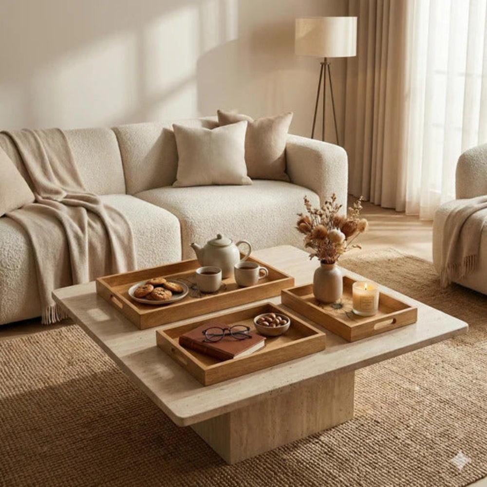 Comfy Homes Signature Mango Wood Serving Tray Set