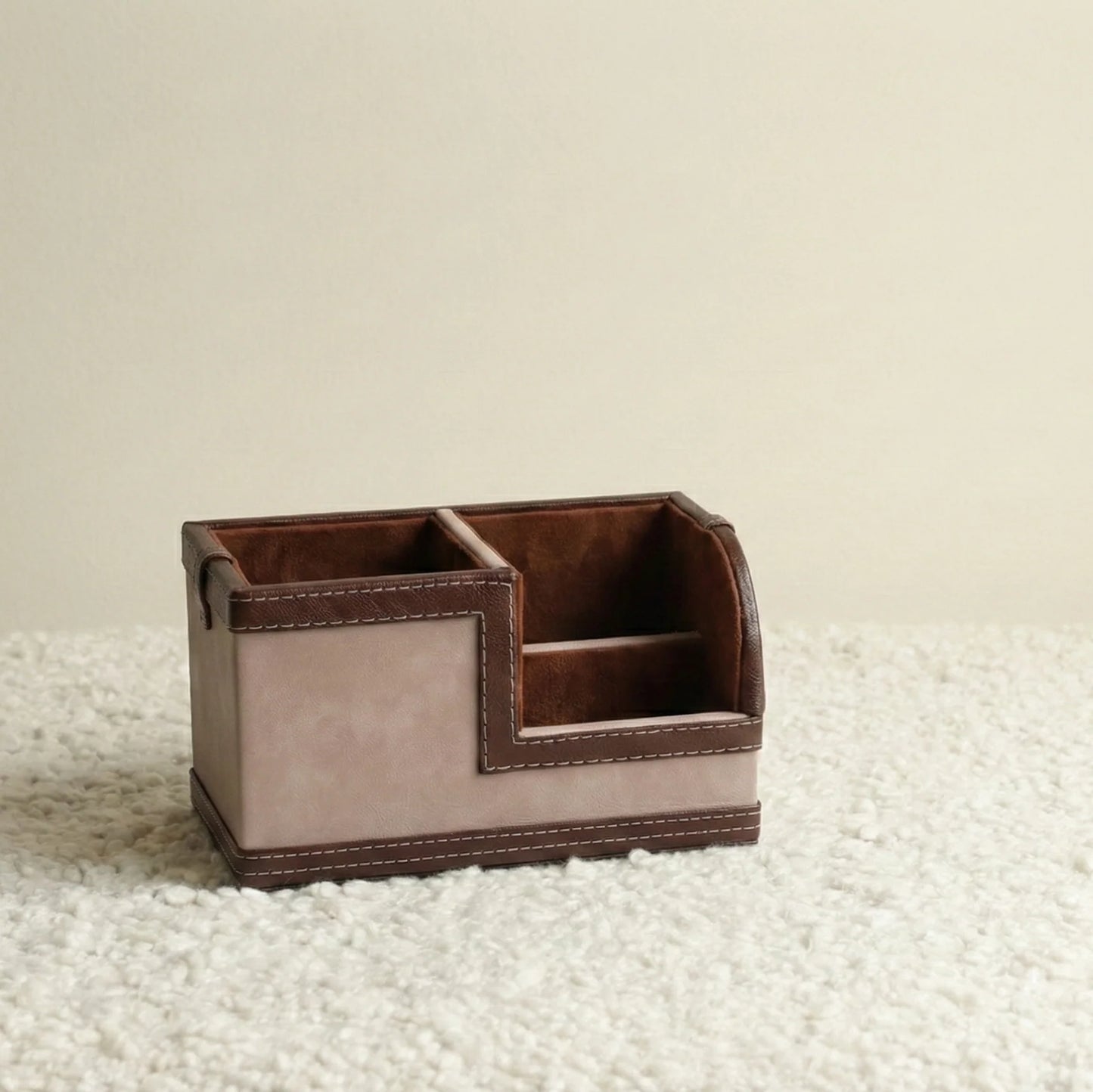 Comfy Homes The Sovereign Multi-Tasker: Handcrafted Vegan Leather Divided Organizer Cup