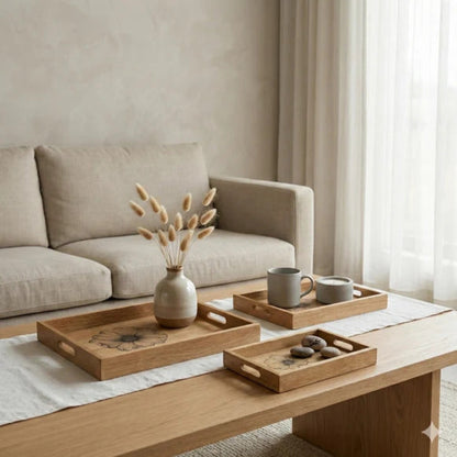 Comfy Homes Signature Mango Wood Serving Tray Set