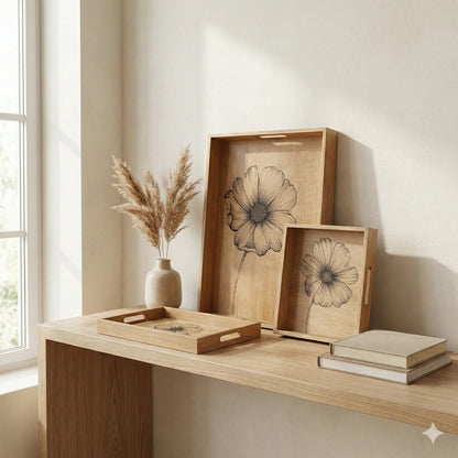 Comfy Homes Signature Mango Wood Serving Tray Set