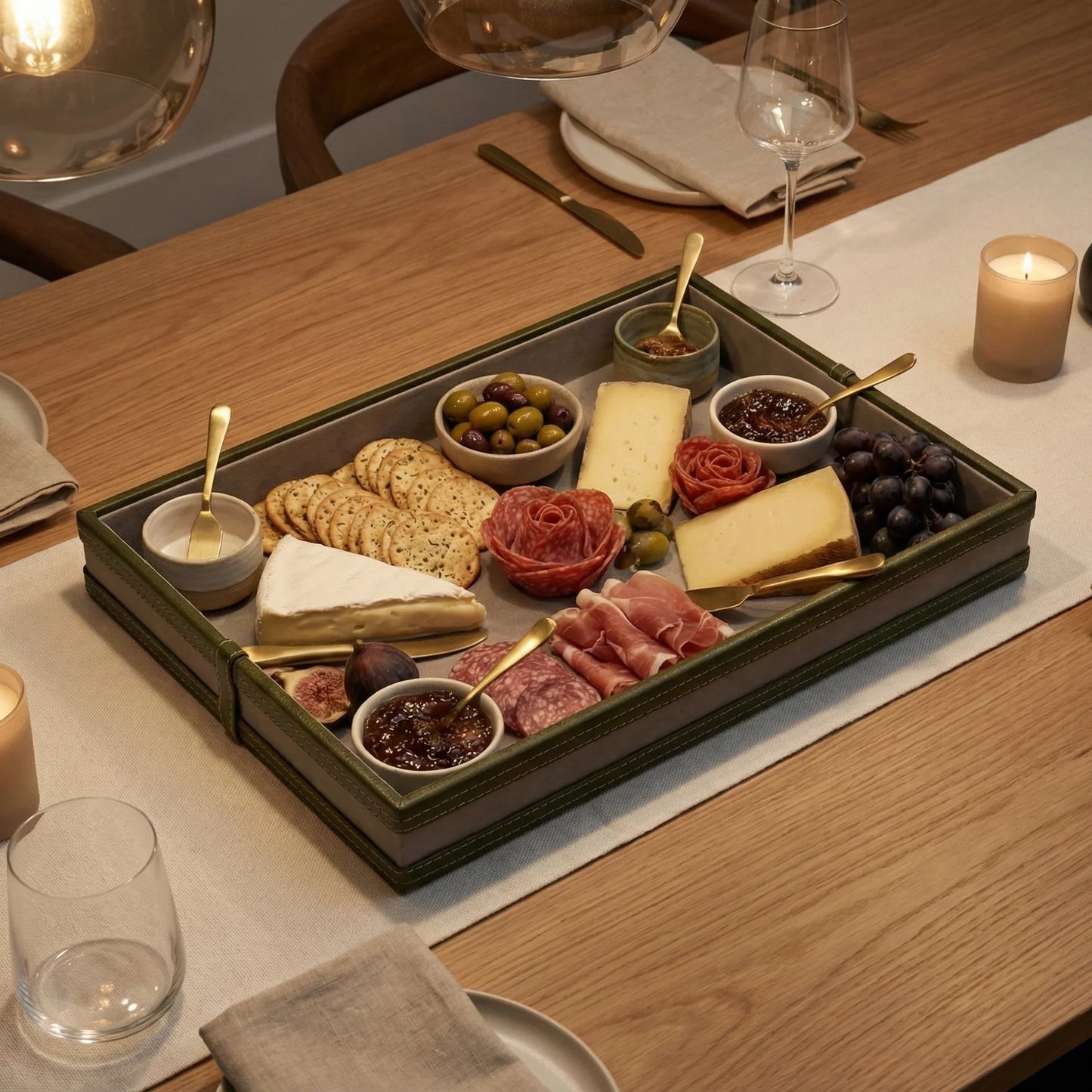 Comfy Homes The Infinite Use Tray: Premium Handcrafted Vegan Leather Organizer