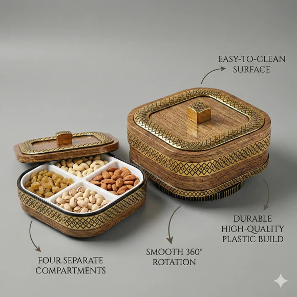 Comfy Homes Revolving Dry Fruit & Snack Storage Box