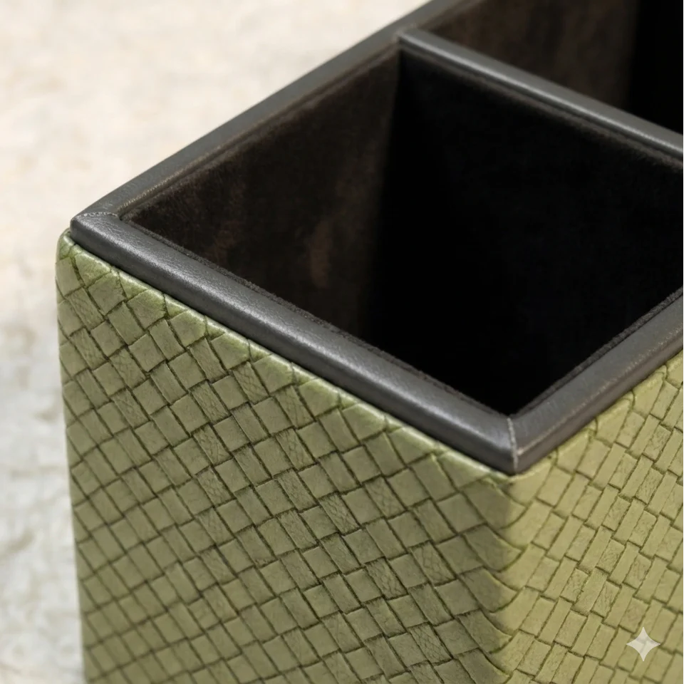 Comfy Homes The Sovereign Multi-Tasker: Handcrafted Vegan Leather Divided Organizer Cup