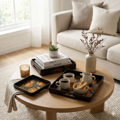 Comfy Homes Durable Multi-Use Premium Printed Rectangular Melamine Serve Ware