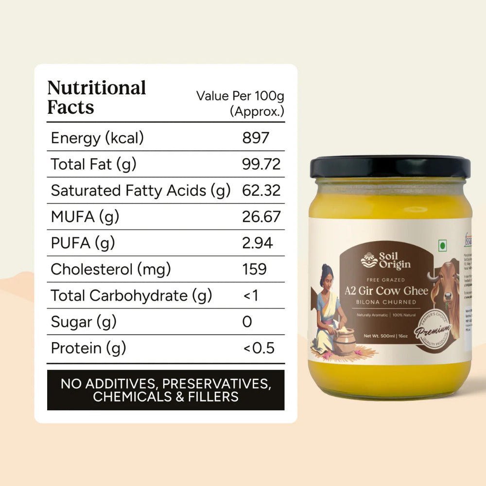 Soil Origin A2 Gir Cow Ghee