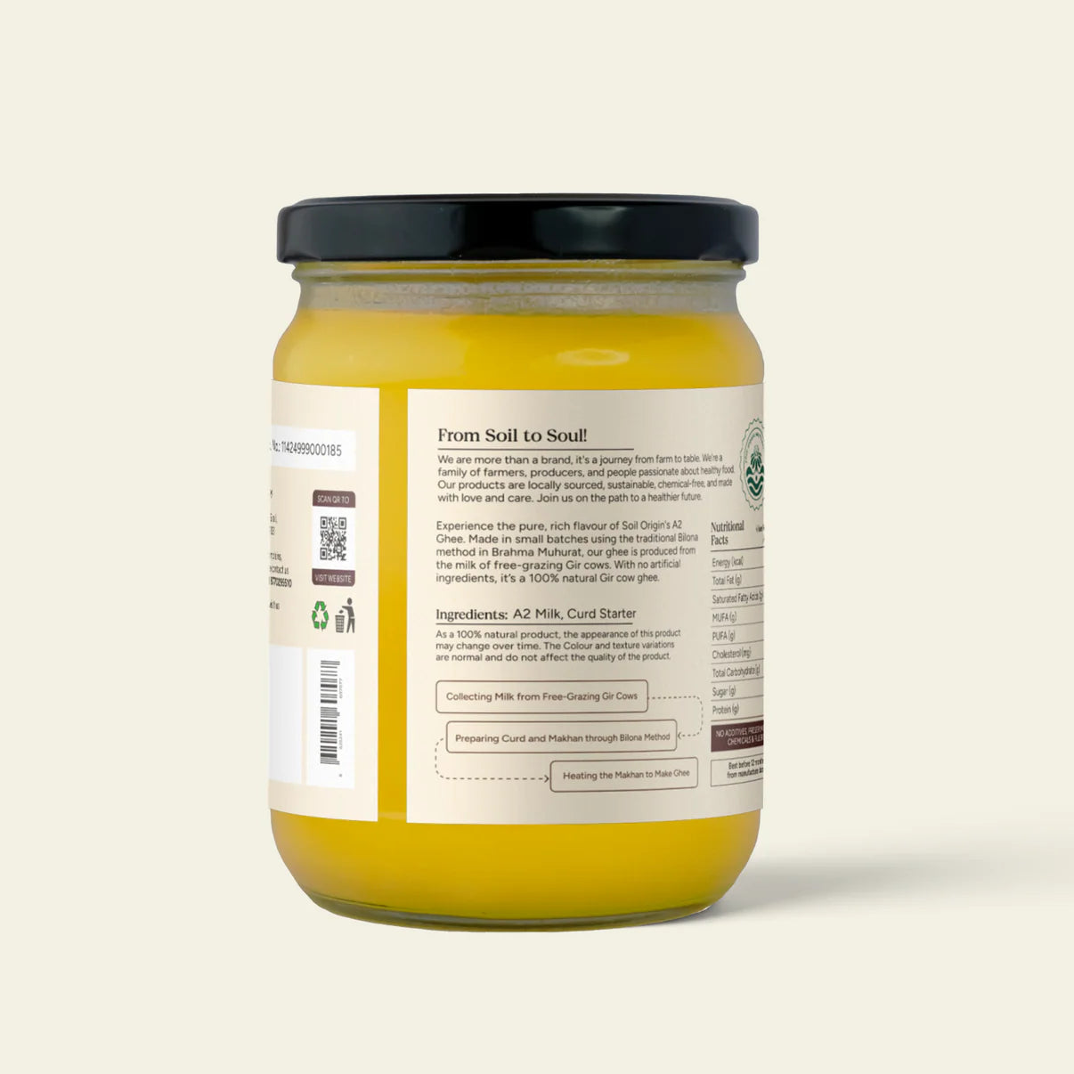 Soil Origin A2 Gir Cow Ghee