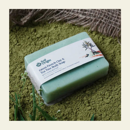 Soil Origin Handmade Body Soap Combo - Green French Clay, Charcoal Lemongrass, Coffee Cinnamon