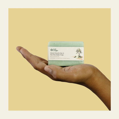 Soil Origin Green French Clay & Tea Tree Body Soap With Shea Butter