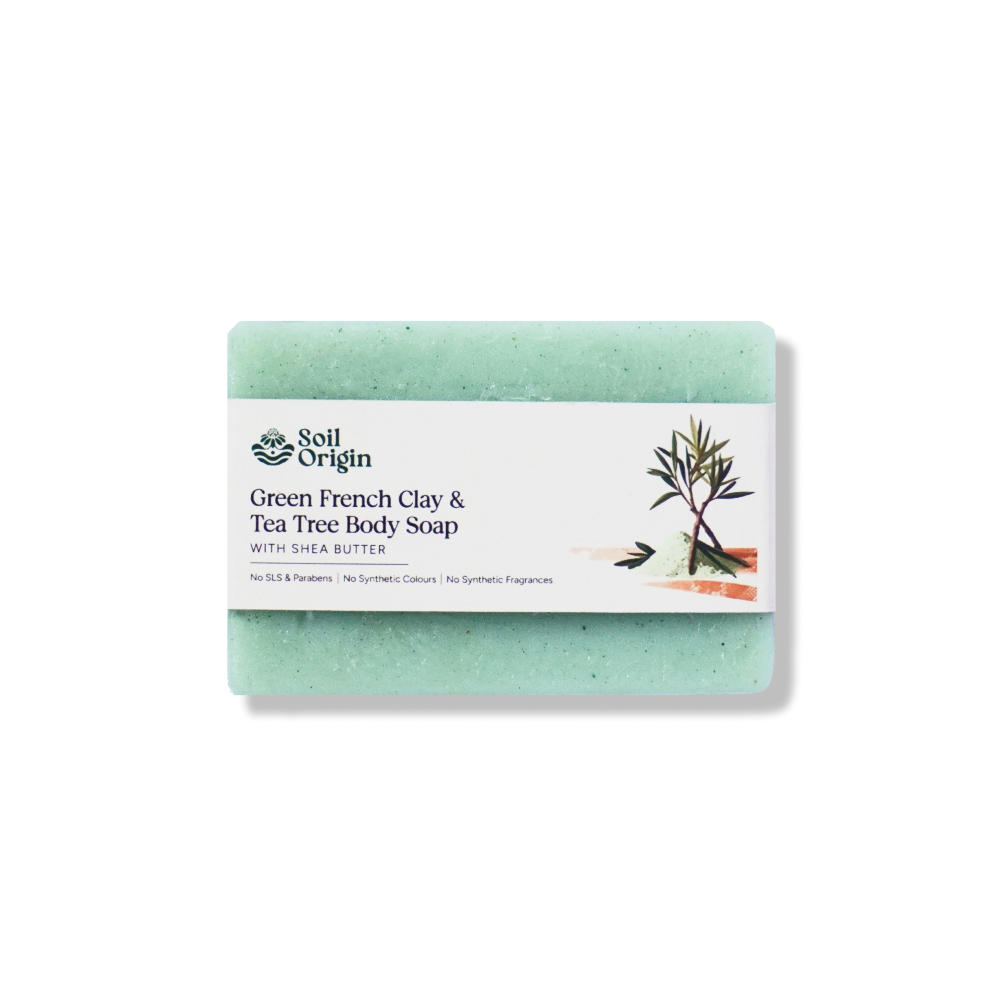 Soil Origin Green French Clay & Tea Tree Body Soap With Shea Butter