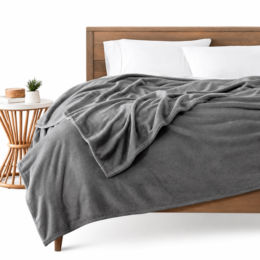 Morado 190 GSM Flannel Super Soft Warm Double Blanket for Winters - 90x90 Inches