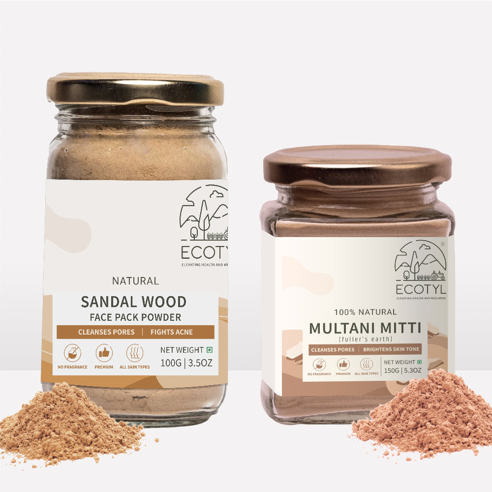 Ecotyl Face Pack Combo - Sandalwood Powder and Multani Mitti