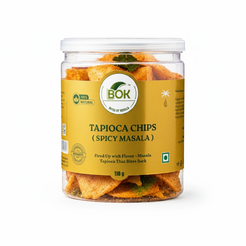 Bites Of Kerala Tapioca Chips Spicy Masala