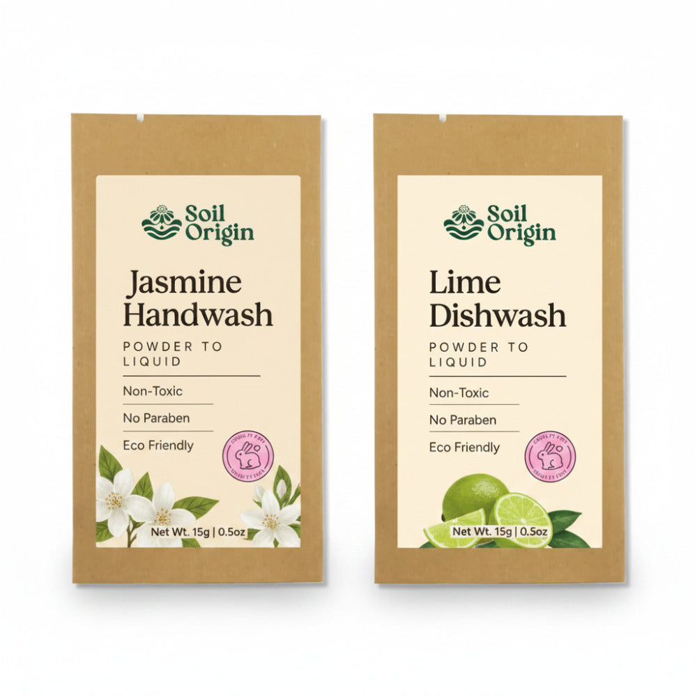 Soil Origin Eco-Friendly Hand & Dishwash Set - Jasmine Handwash & Lime Dishwash