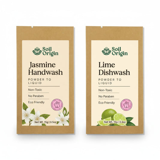 Soil Origin Eco-Friendly Hand & Dishwash Set - Jasmine Handwash & Lime Dishwash