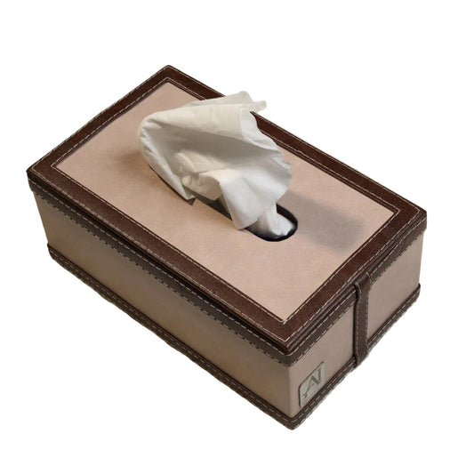 Comfy Homes The Sovereign Collection Premium Handcrafted Vegan Leather Tissue Box Cover