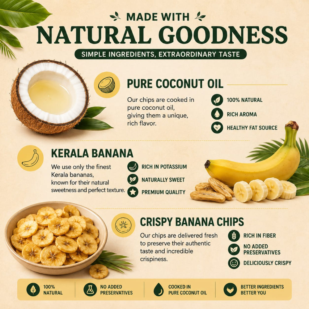Bites of Kerala Banana Chips (Coconut Oil)