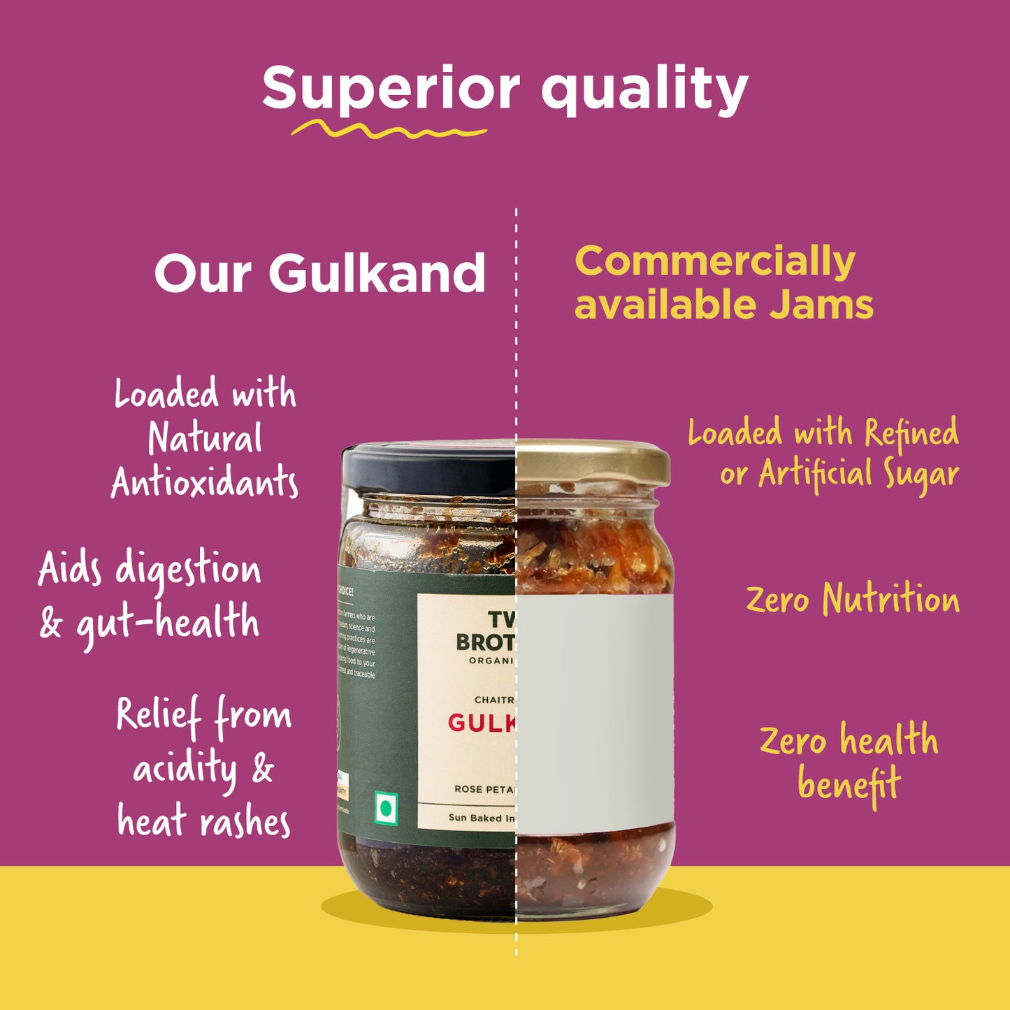 Two Brothers Organic Farms Natural Gulkand (300G)