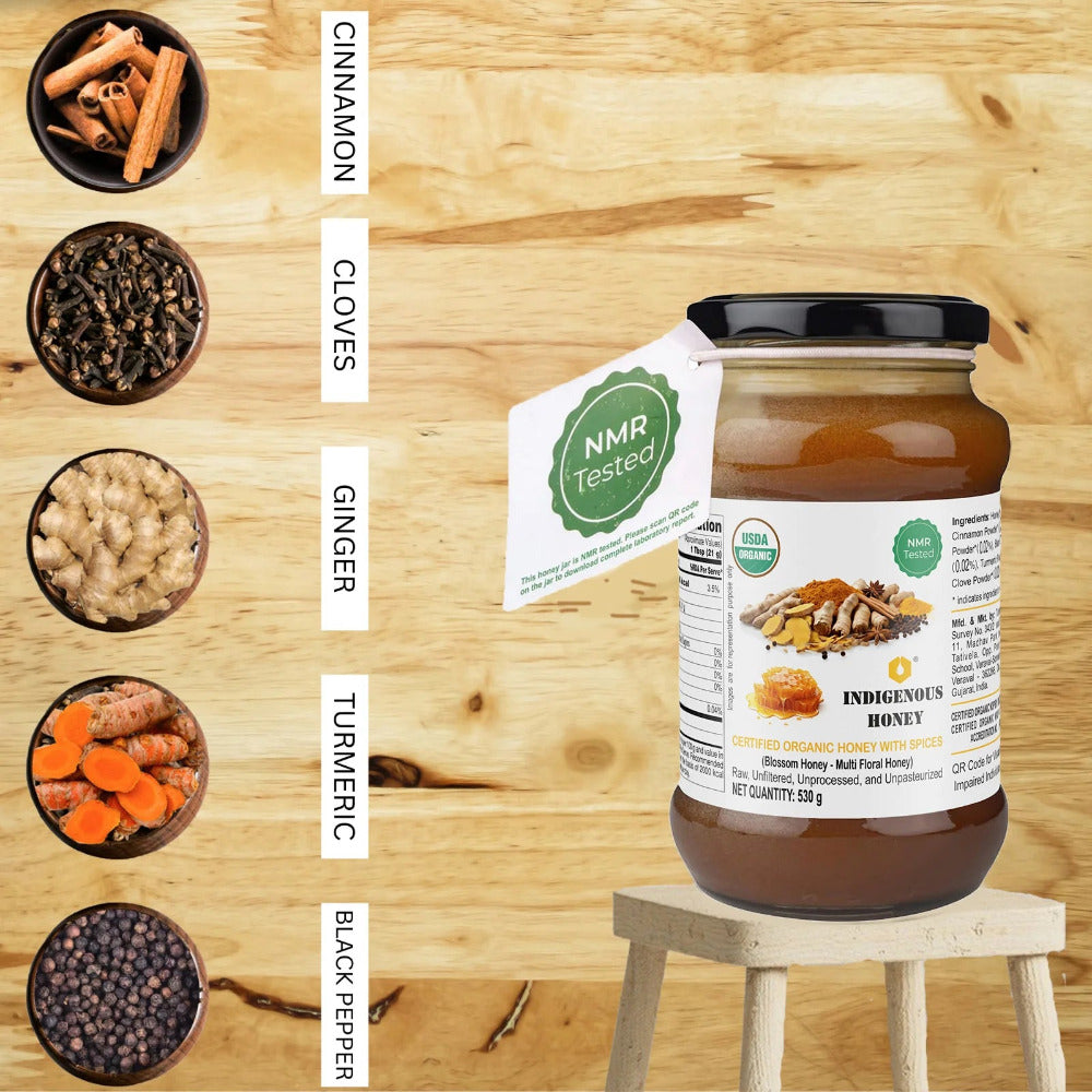 Indigenous Honey  Raw Organic Honey with Mix Spice
