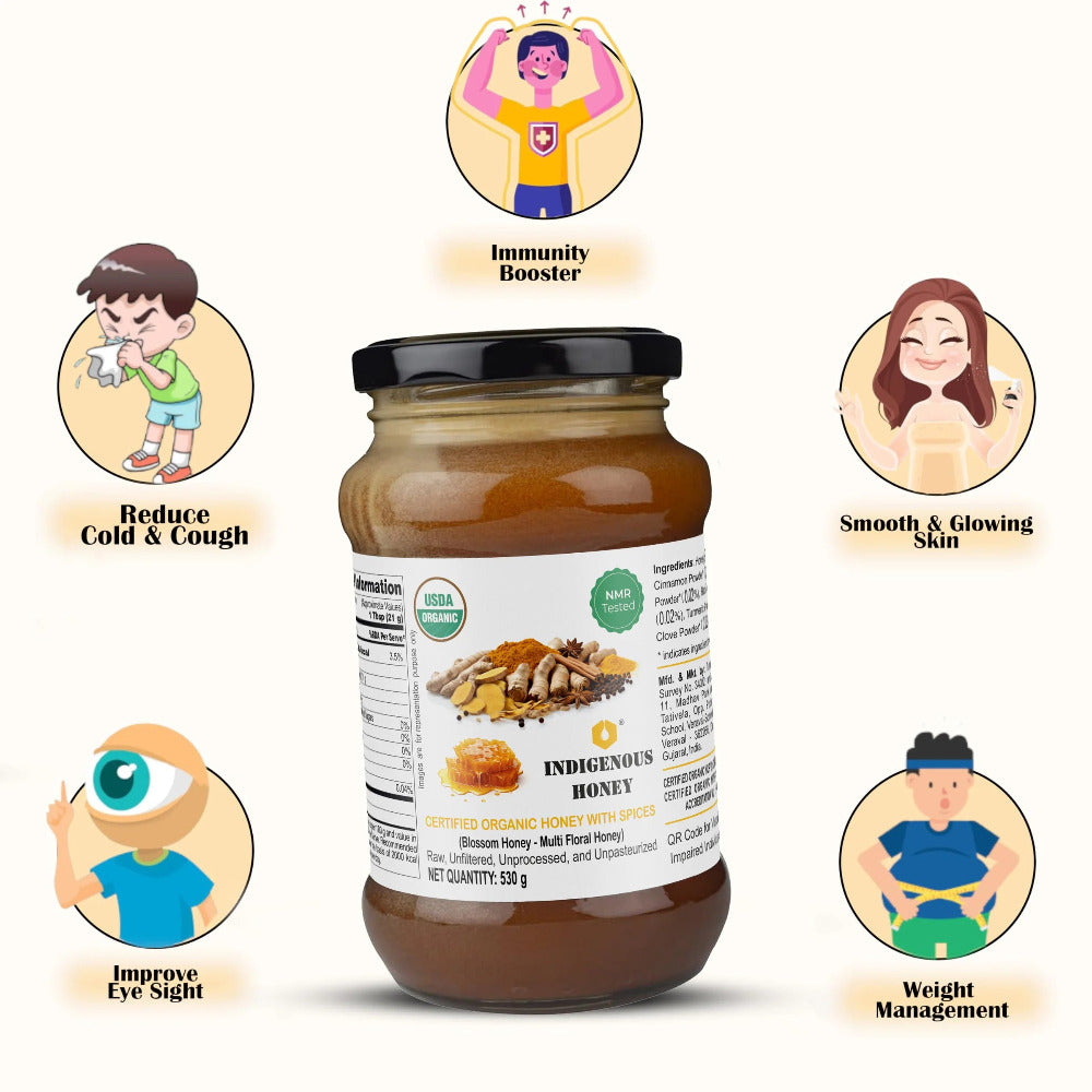 Indigenous Honey  Raw Organic Honey with Mix Spice