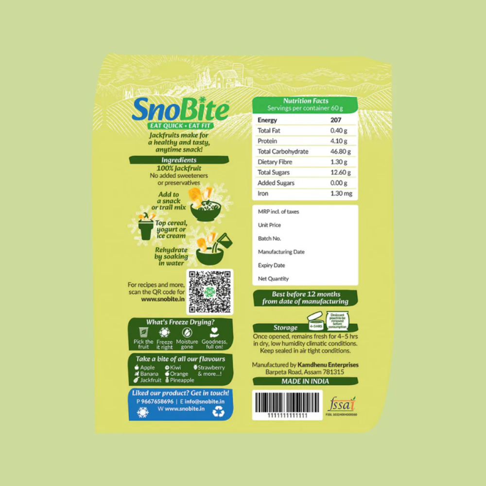 SnoBite Large Share Pack - Pineapple, Jackfruit, Strawberry Stand-up Ziplock Pouch