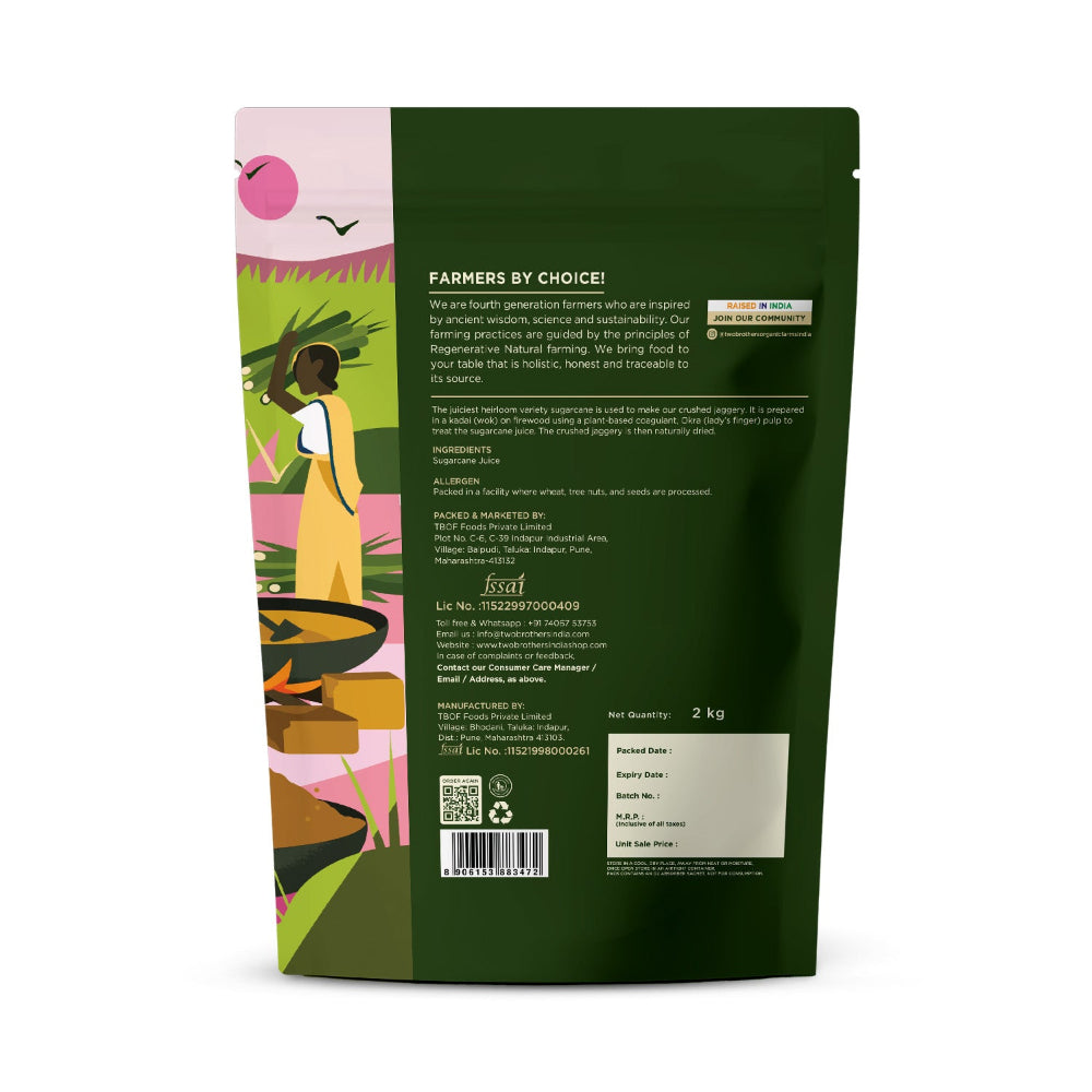 Two Brothers India Farms Sugarcane Jaggery Powder- Natural Sweetener