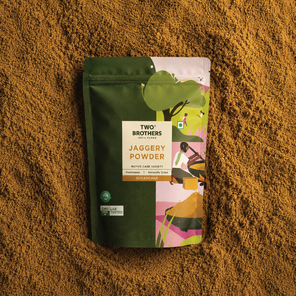 Two Brothers India Farms Sugarcane Jaggery Powder- Natural Sweetener