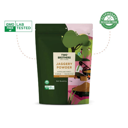Two Brothers India Farms Sugarcane Jaggery Powder- Natural Sweetener
